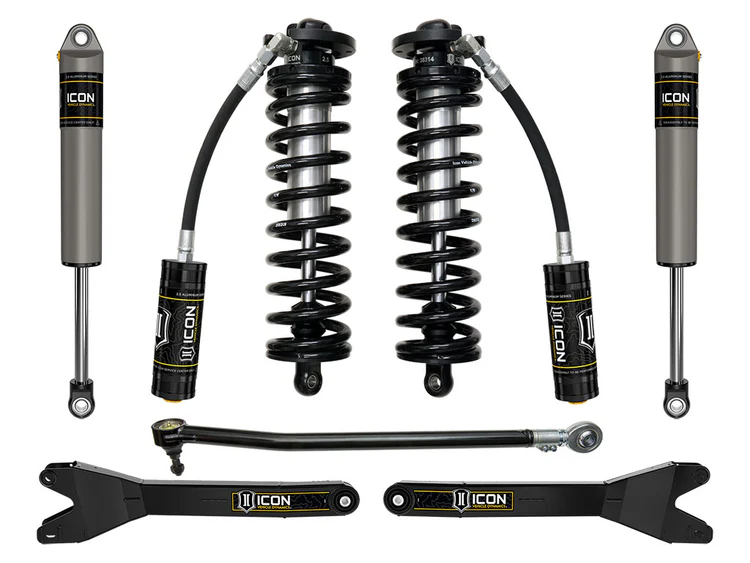 2023-2026 F250 & F350 4WD ICON 2.5-3 inch Stage 2 Coilover Conversion Lift Kit w/ Radius Arms