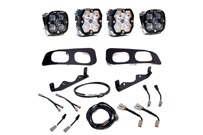 2023-2026 F250 & F350 Baja Designs Squadron 2.0 Sport/SAE Clear Dual Pocket Fog Light Kit w/ Upfitter Harness