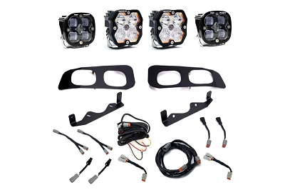 2023-2026 F250 & F350 Baja Designs Squadron 2.0 Sport/SAE Clear Dual Pocket Fog Light Kit w/ Toggle Harness