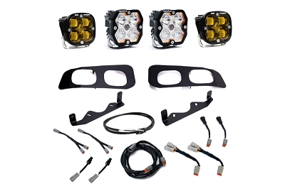 2023-2026 F250 & F350 Baja Designs Squadron 2.0 Sport/SAE Amber Dual Pocket Fog Light Kit w/ Upfitter Harness