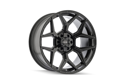 6x135mm/6x139.7mm Mayhem 20x10 inch Vanquish Gloss Black -19mm Offset Wheel